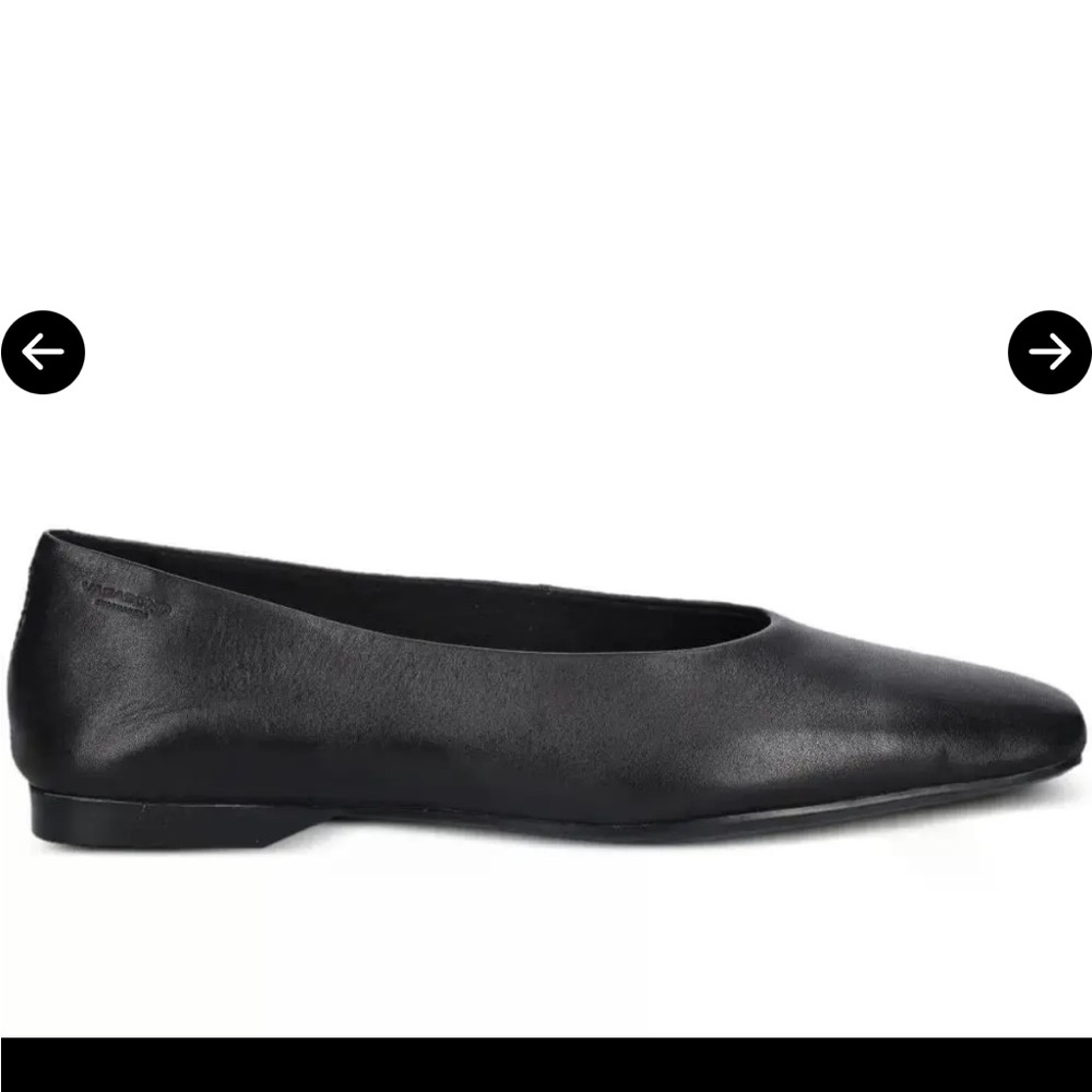 Vagabond Delia Black Leather Flats - Picture 2 of 7